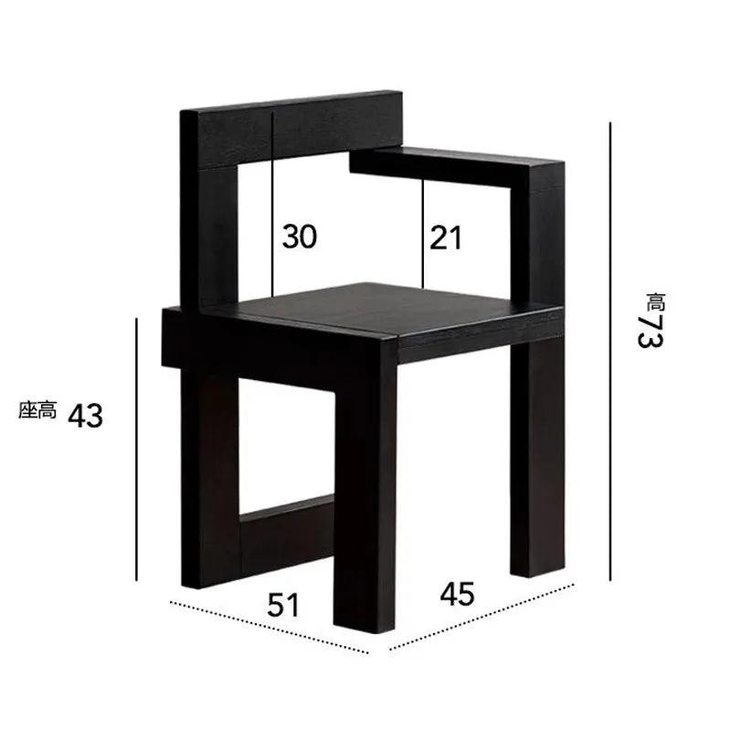 Mid Century Modern Solid Wood Building Block Chair Vintage Inspired Simplistic Leisure Dining Chair Design Creative Accent Seat