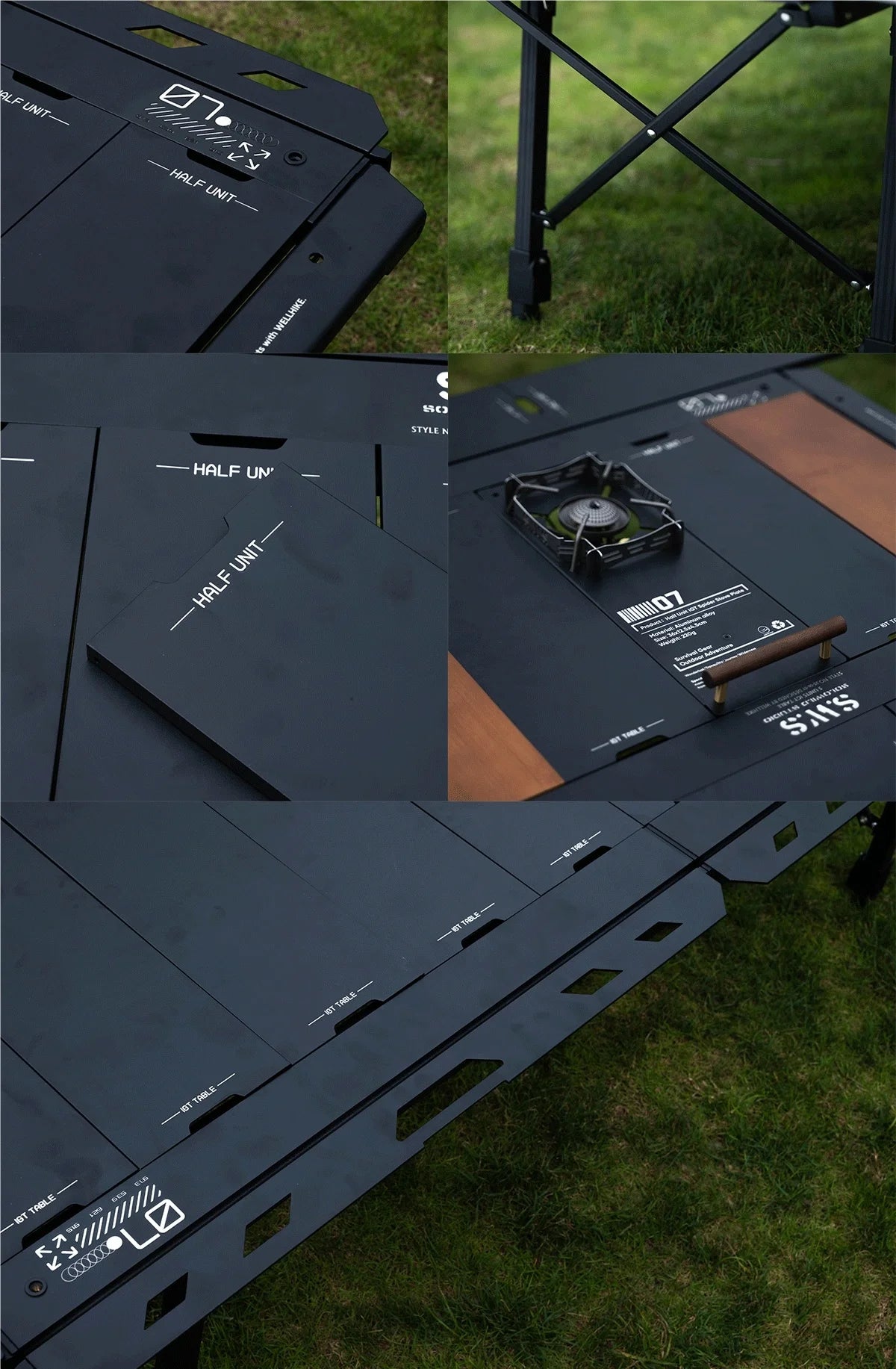 Outdoor SWS Five Unit IGT Table 5 Multi functional Folding Aluminum Alloy Height Adjustable Table