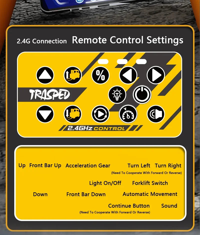 1/64 RC Trucks Alloy Forklift Mini APP 2.4G Rc Cars Remote Control Construction Engineer Vehicle Toys for Boys Adults Kids Gifts