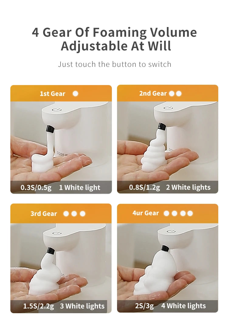 New Wall Mounted Automatic Soap Dispenser Foam Smart Hand Washing Machine 500ml Liquid Rechargeable Bathroom Induction Sensor