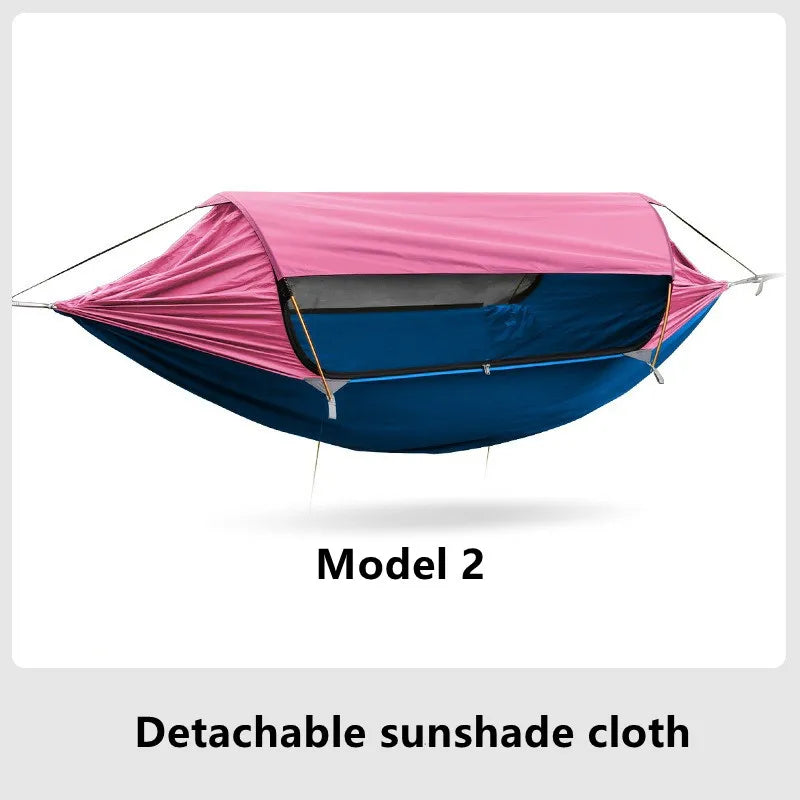Traveler hammock Outdoor anti roll and anti mosquito hammock Double person sunshade camping hammock with mosquito net