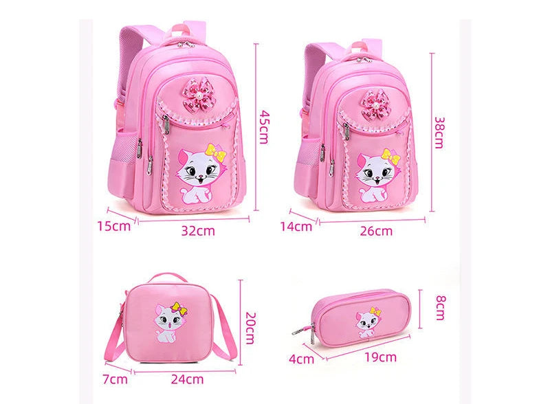 Children Backpack Pink Cute Cat Kindergarten Kid School Bag Backpack Girl Student Teenagers Waterproof Primary Bookbag SchoolBag