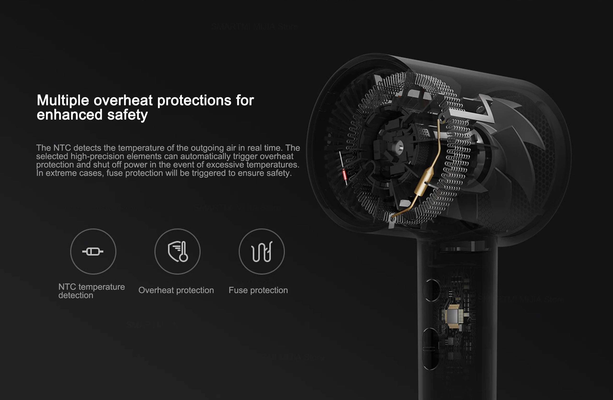 XIAOMI MIJIA Negative Ionic Hair Dryer H300,Constant temperature 57°C,Professional 1600W Blow Dryer,220V CN Version With Adapter