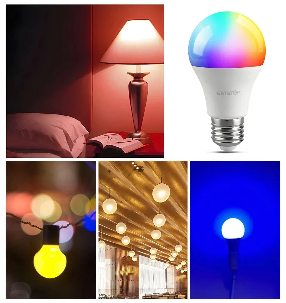 1-10PCS Smart RGBW LED Bulb Spotlight E27 E14 B22 GU10 with Infrared Remote Control Suitable for Colorful Home Lighting