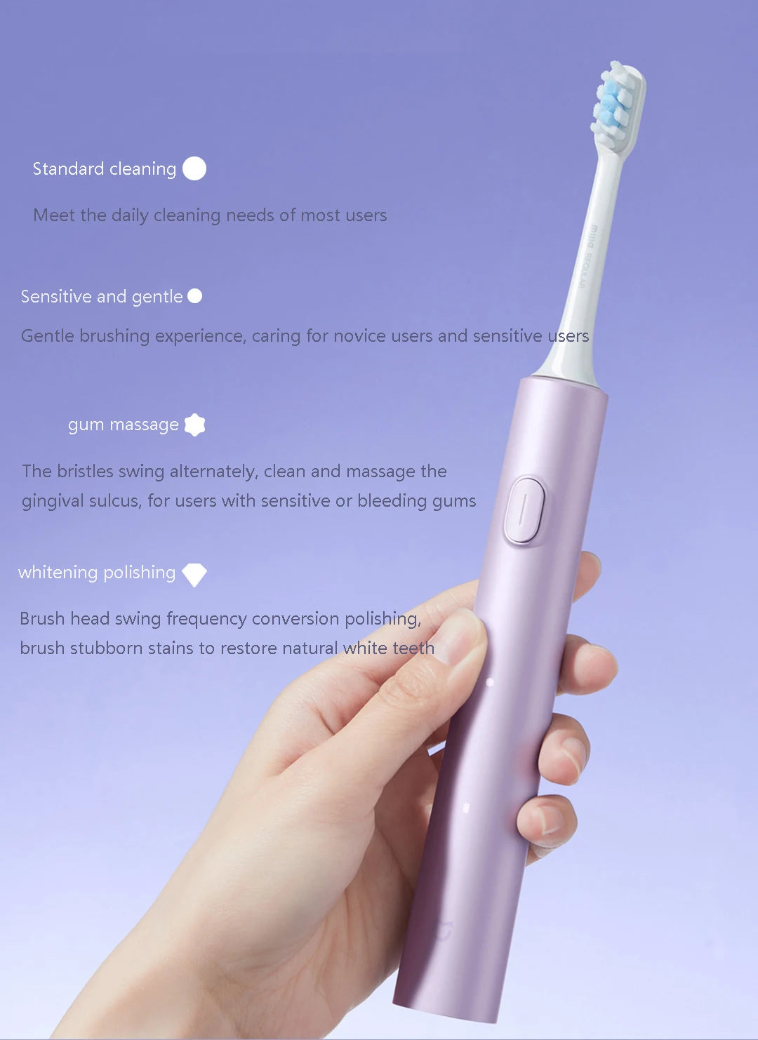 XIAOMI Mijia Sonic Electric Toothbrush T302 3colors 4 Brush Heads IPX8 Water Proof 360° Wireless Charging 4 Modes Cleaning Teeth