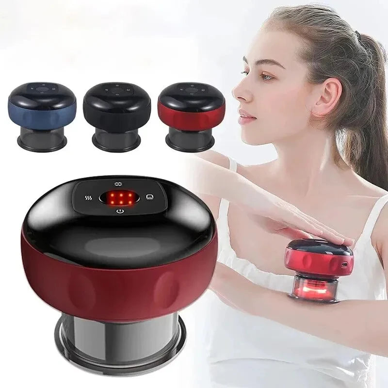 Smart Electric Vacuum Cupping Massager – Heating & Body Scraping for Back, Neck & Arms Cupping Massager