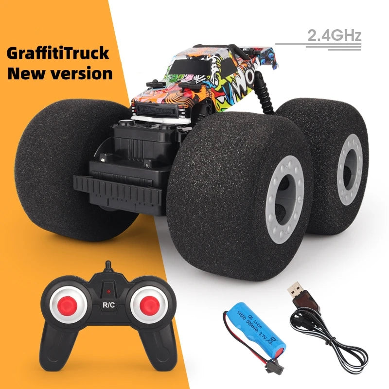 RC Car Stunt Drift Soft Big Sponge Tires Buggy Vehicle Model Radio Controlled Machine Remote Control Toys For Boys Gifts Indoor