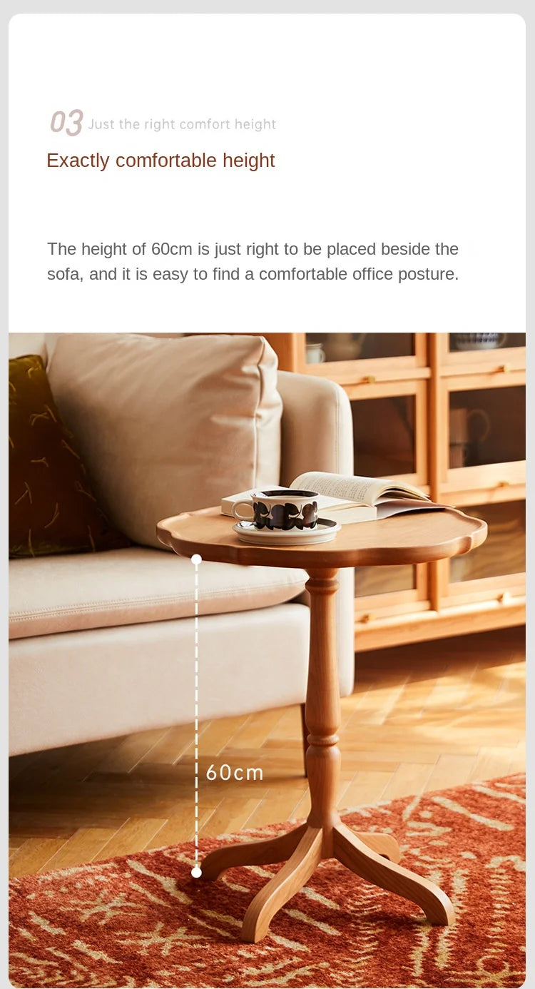 JOYLIVE Clarity Side Japanese Cherry Wood Side A Few Small Apartment Living Room Furniture Sofa Side Shelf Round Small Table New