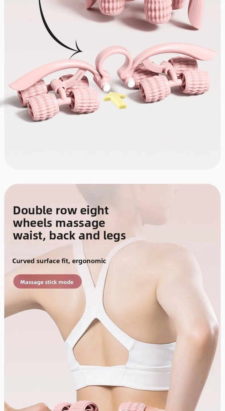 8-wheel multi-functional leg massager ring leg roller thigh calf muscle relaxation lazy neck leg full body massager