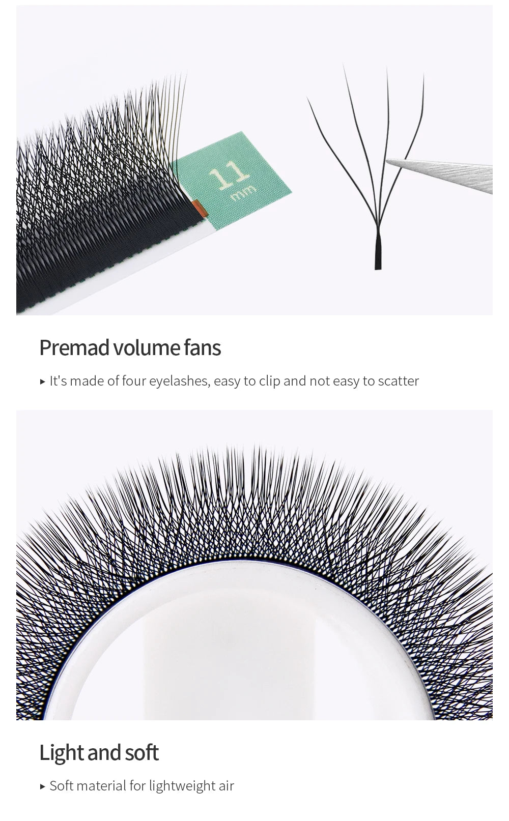 GLAMLASH 4D5D W Shaped Eyelash Extension Premade Volume Fans W Style Lashes Faux Mink Soft Easy Faning Natural Lashes