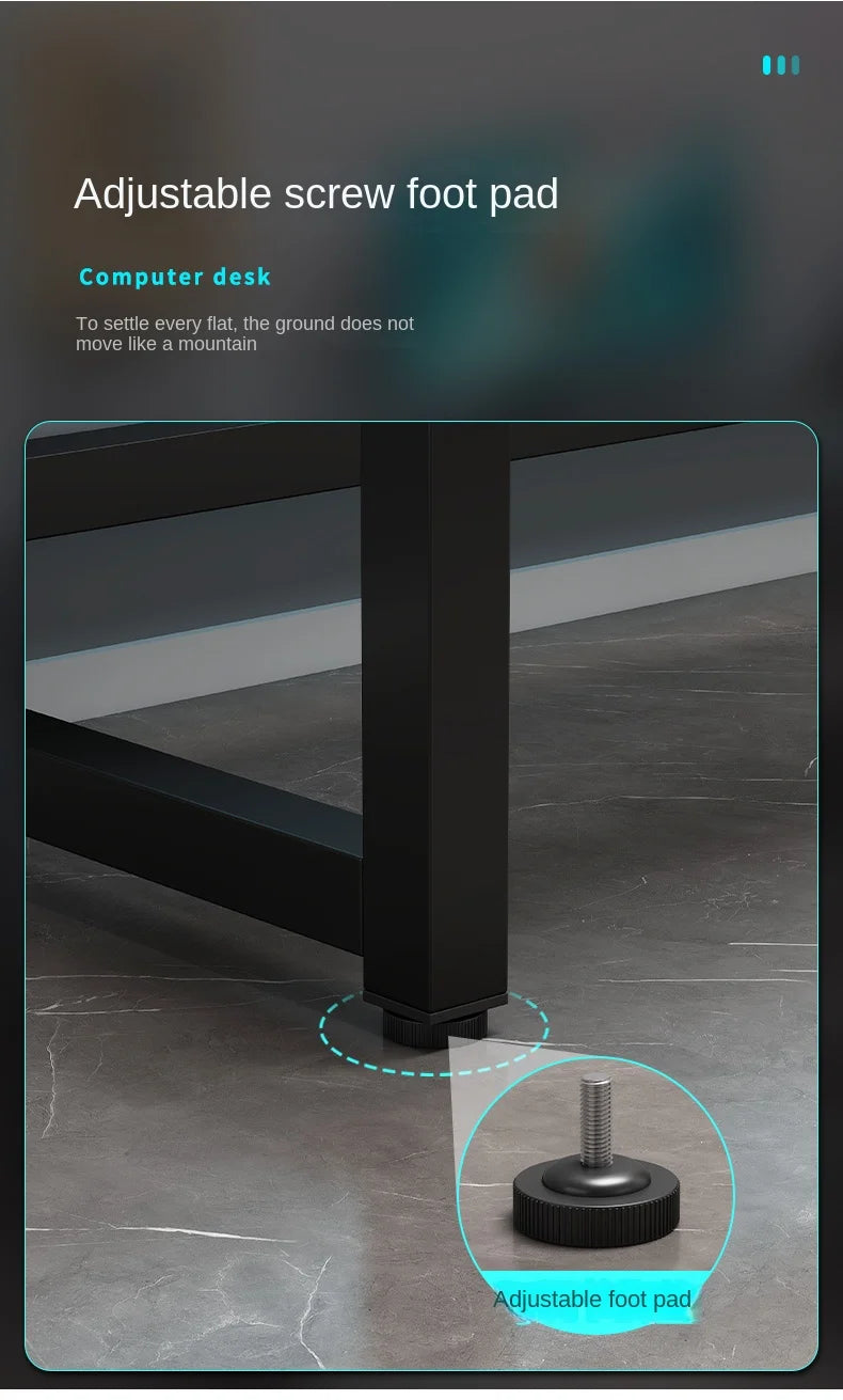 Shelf Living Room Office Desk Storage Standing Floor Metal Arbenic Computer Desks European Black Mesa De Escritorio Furniture