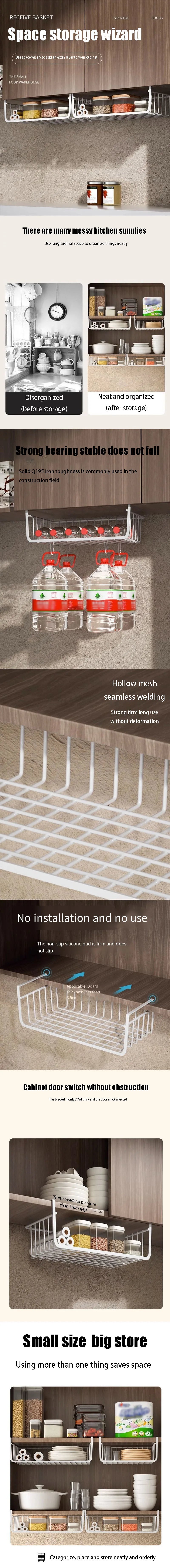 Hanging Rack For Kitchen Storage Shelf 1-2pcs Cupboard Kitchens Accessories Spice Rack Organizer Storages Organization Fixture