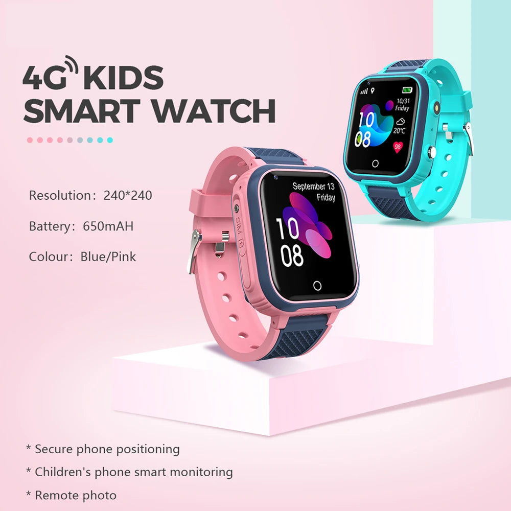 Kids 4G Smart Watch LT21 4GB GPS WIFI Video Call IP67 Waterproof Child Smartwatch Camera Monitor Tracker Location Phone Watch