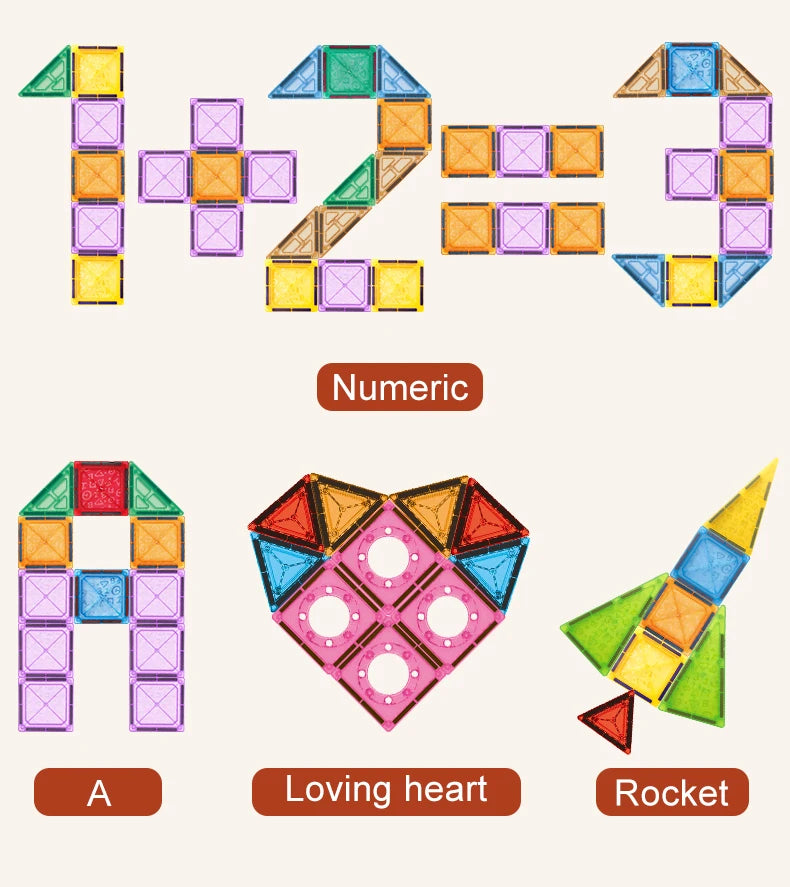 Magnetic Tiles for Kids Ages 3-5 4-8 Magnet Toys for 3 4 5 6 7 8+ Year Old Boys Girls Toddlers Magnetic Building Blocks Preschoo