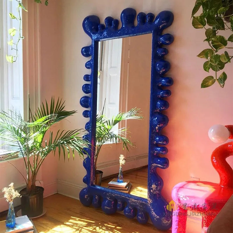 Nordic Full Length Mirror Purple Clothing Store Cute Luxury Art Mirror Bedroom Floor Hallway Espejos Decorativos Room Decoration