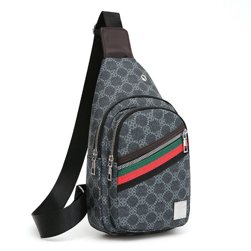 Men's Multifunction Messenger Bag Shoulder Cloth Chest Bags Crossbody Casual Handbag with Earphone Hole