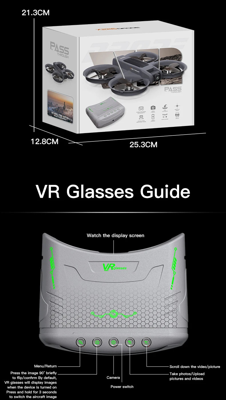 DWi X226 VR FPV Drone 4K HD Dual Camera Aircraft Brushless Motor WIFI 5G RC Quadcopter Optical Flow Positioning Mini Drone Toys