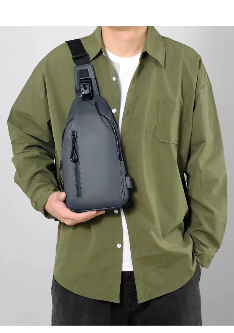 Crossbody Bag Fashionable Large Capacity Waterproof Lightweight Leisure Soft Comfortable Men Single Shoulder Bags