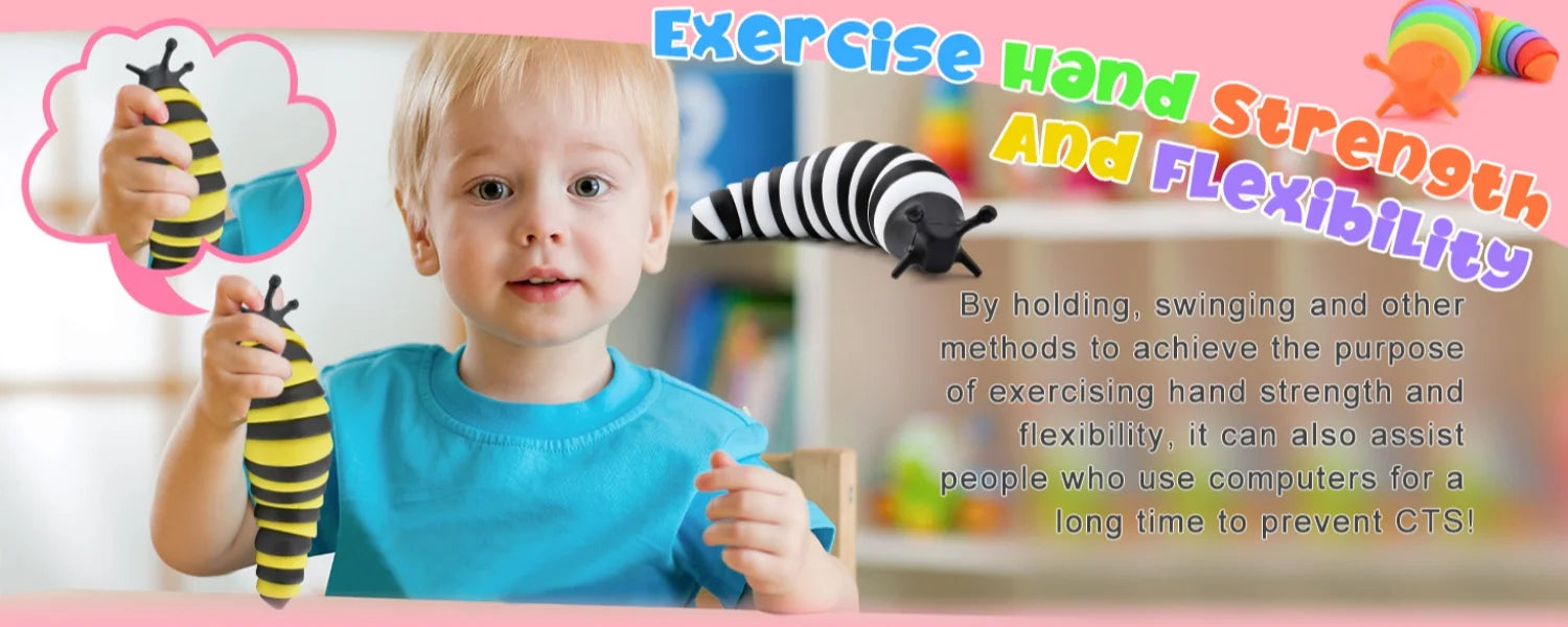 Colorful Simulation Caterpillar Antistress Toy Funny Fidget Decompression Articulated 3D Stress Reliever Gift Toy for Kids Adult