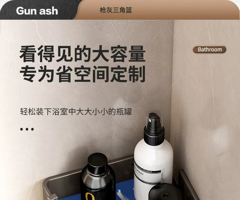 Triangular Wall-Mounted Shelf for Bathroom Or Toilet Area Rectangle Additional Balcony Storage Space for Small Bathrooms