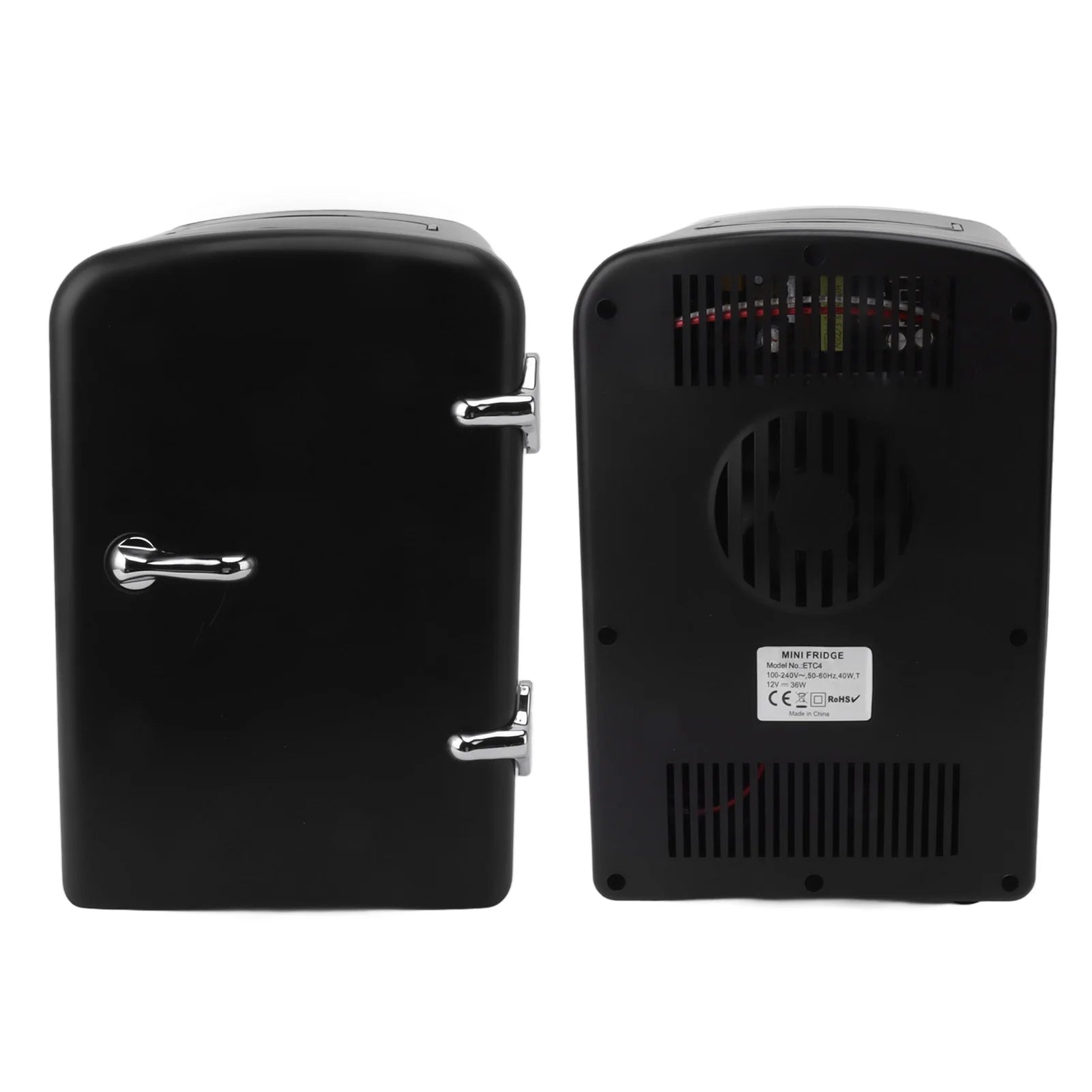 Mini Fridge 36W 4L 6 Cans Capacity Portable Travel Car Refrigerator Cooler Warmer Low Noise DC12V Car Adapter AC100‑240V