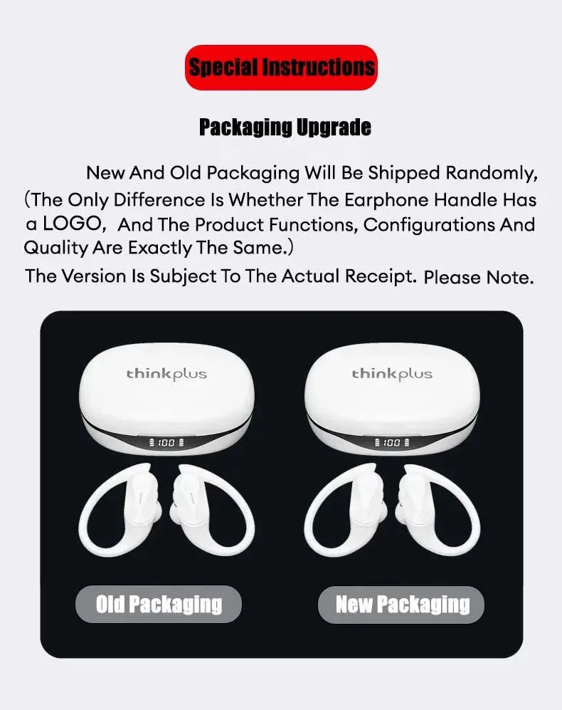 Original Lenovo LP75 TWS Bluetooth V5.3 Headphones Wireless LED Digital Display Earphones Noise Reduction Waterproof Headset New