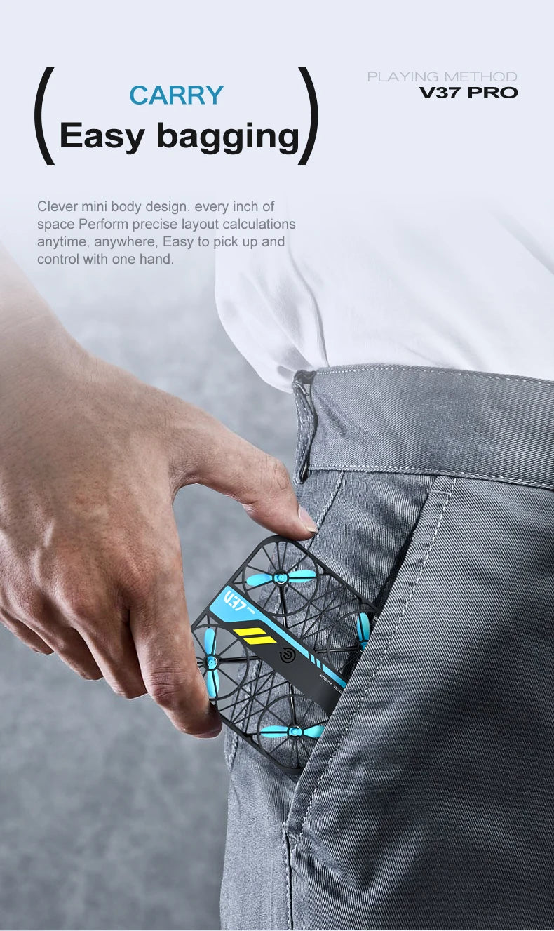 4DRC V37 New Mini 8K Drone with Camera 4K HD Easy To Carry WiFi FPV Dron Pocket Rc Helicopter Quadcopter Family Toys Gift