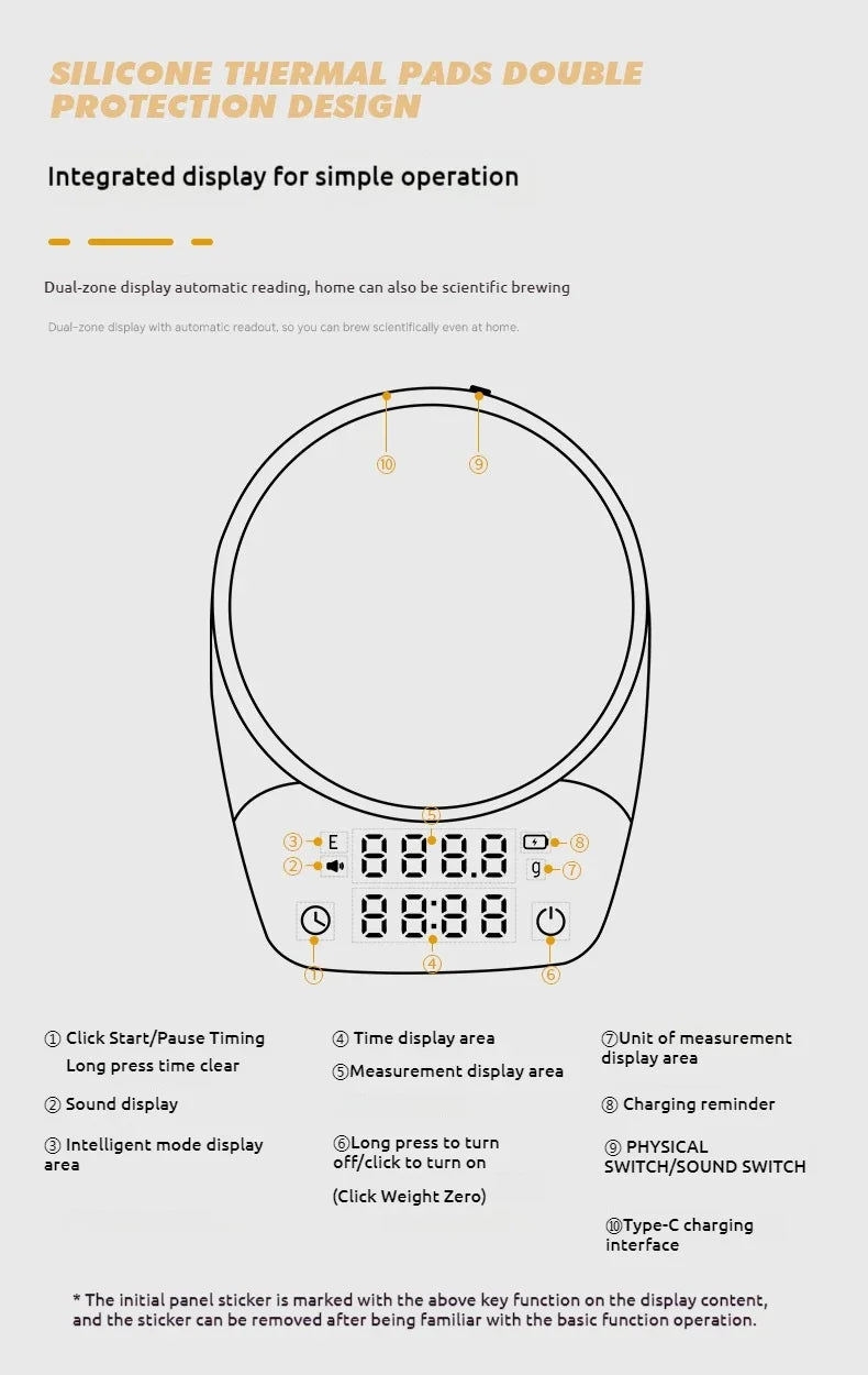 Mini Coffee Scale Electronic Italian Coffee Bean Scale Palm Size Timing Weighing Scale Home Kitchen Tool Coffee Bar Accessories