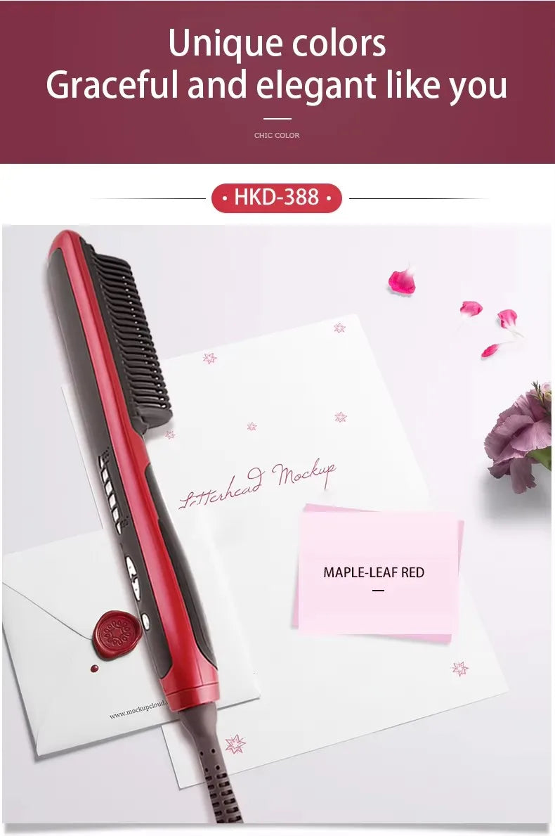 Professional Electric Hair Styling Straightening Smoothing Modeling Brush Rotating Hairbrush Hot Comb Electrical Curling Iron