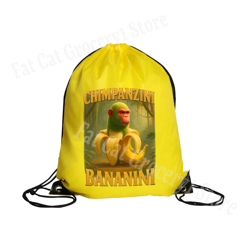 Tralalero Tralala Drawstring Backpack Tungtung Sahur Brainrot Kids Cartoon Travel Shoulders Bag New Outdoor Sport Rucksack Gift