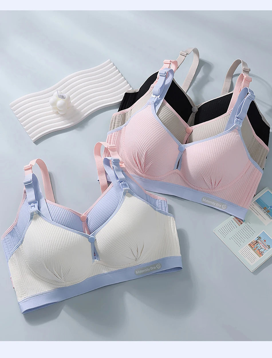 Maternity Nursing Bra No Underwire Front Open Summer Support Cups Bralette Soft Comfort for Pregnant Women Underwear Clothing