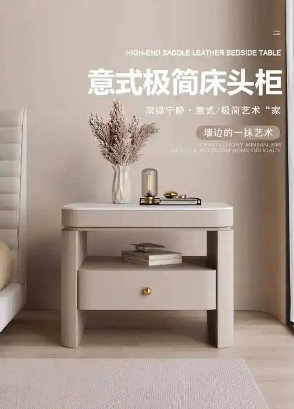 Aesthetic Luxury Bedside Table Unique Trendy Design Storage Nightstands With Drawers Mesita De Noche Bedroom Furniture