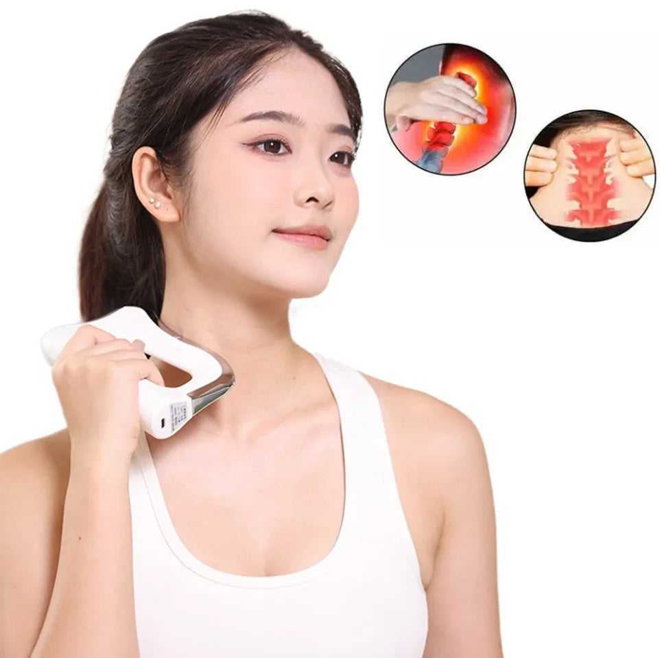 Electric Fascia Massager Body Scraping Microcurrent Vibration Warm compress Muscle Relaxation Body Lifting Guasha Massage Knife