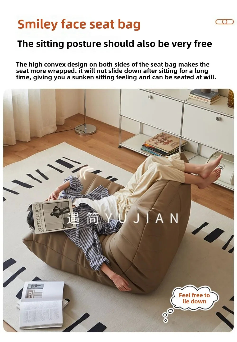 Internet celebrity caterpillar lazy sofa single lying balcony leisure chair can lie down can sleep togo modern simple living roo