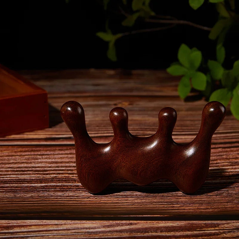 1pc Wood Texture Massage Comb Wood Therapy Head Face Scalp Massager Natural Facial Sandalwood Wide Tooth Scraping Body Massage