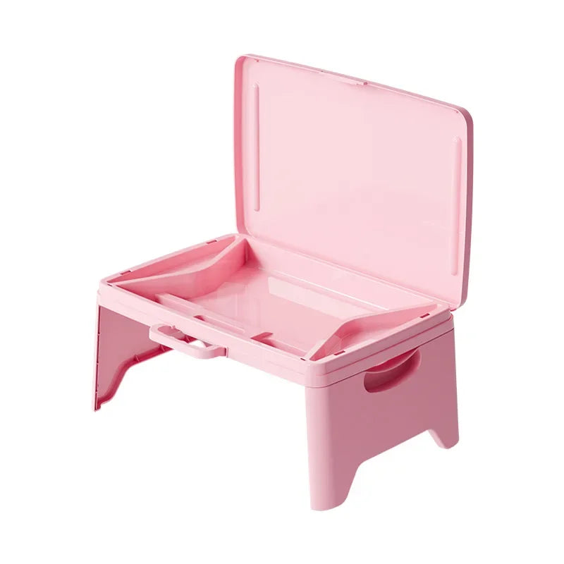 Folding Lap Desk with Storage Dividers - Sturdy Laptop Tray & Serving Desk, Portable Bed Table with Organizer Compartments