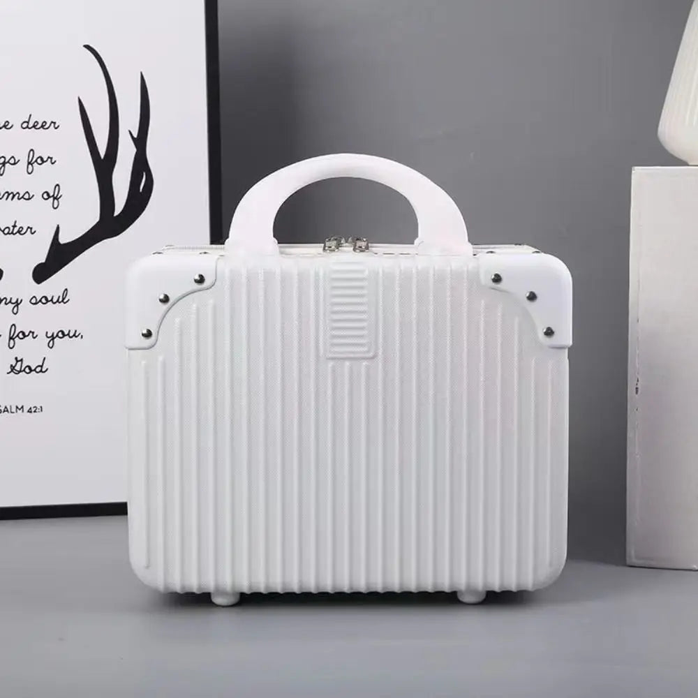 Hot Cosmetic Box 14 inch Mini Travel Suitcase Cosmetic Box Hand Luggage Organizer Makeup Case Small Password Box Boarding Case