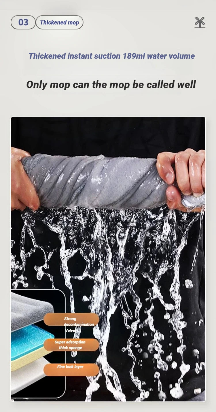 JOYBOS Spin Hand Free Flat Mop 33cm With Bucket Set Floor Cleaning Wet&Dry System Separation For Living Room Toilet Home Mops