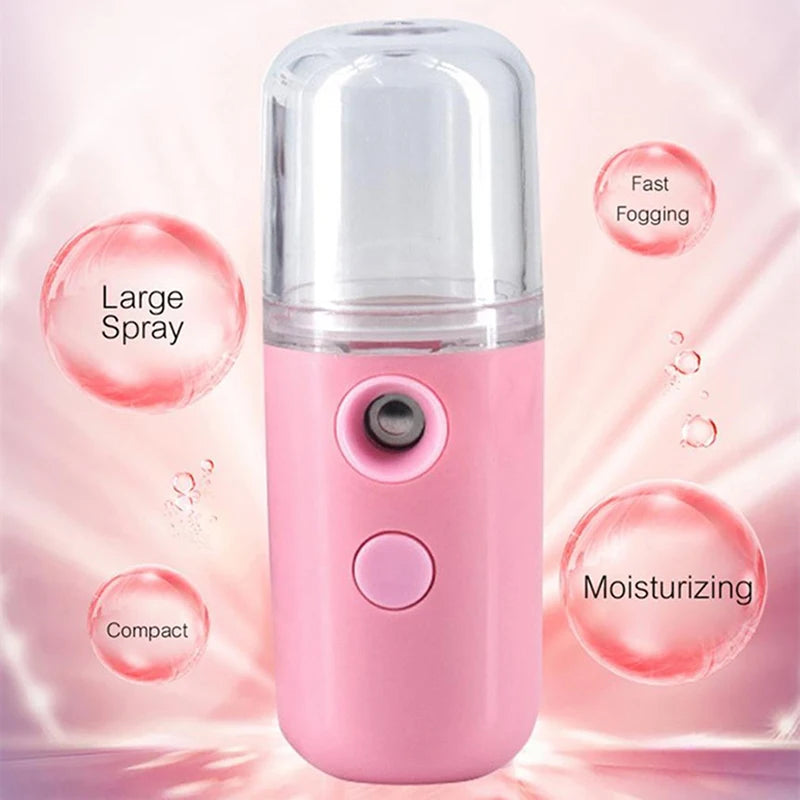 USB Portable 30ml Mini Nano Mist Sprayer Face Spray Facial Steamer Moisturizing Air Humidifier Skin Care Beauty Instruments