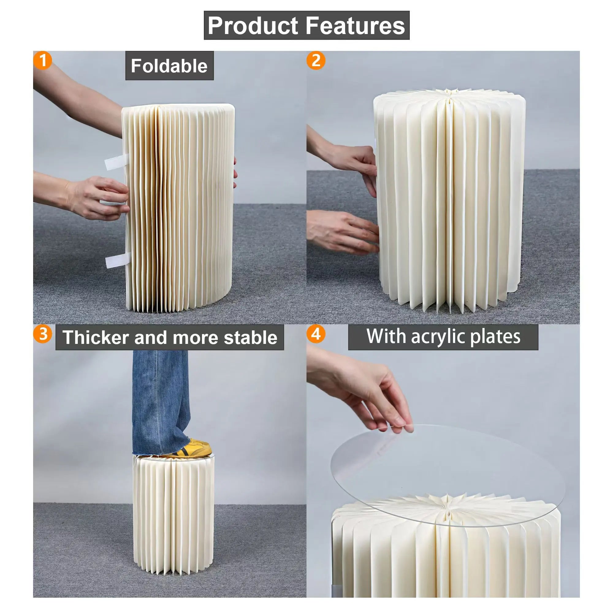 Buffet Risers Food Display Stand Round Table Cake Dessert Stand for Parties Foldable Paper Columns Display for Wedding Birthday