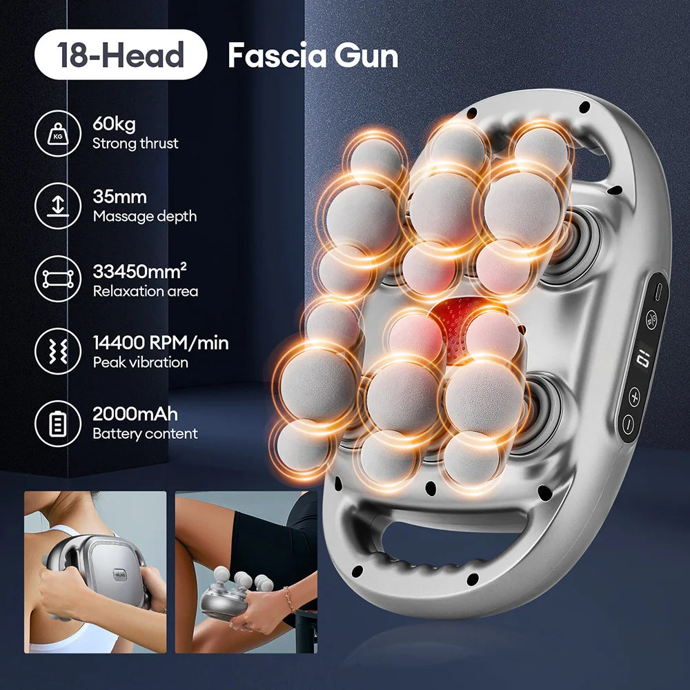 42-Heads Fascia Gun High-Frequency Vibration Body Massage Gun Back and Waist Massager Neck Shoulder Massager Muscle masajeador
