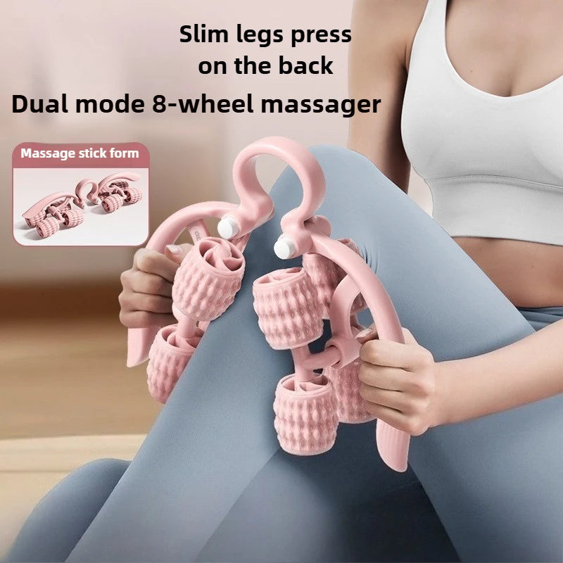 8-wheel multi-functional leg massager ring leg roller thigh calf muscle relaxation lazy neck leg full body massager