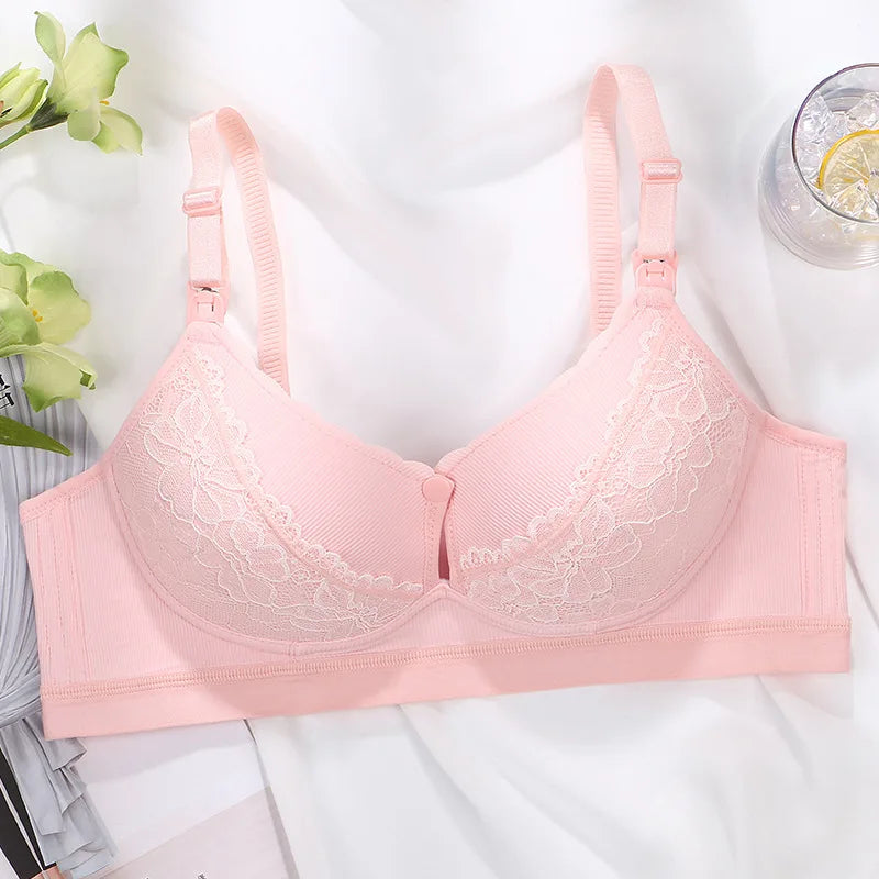 New Cotton Soft Comfortable Pregnant Women's Breastfeeding Bra Gathering Anti sagging and Steel Ring Free Women's Underwear