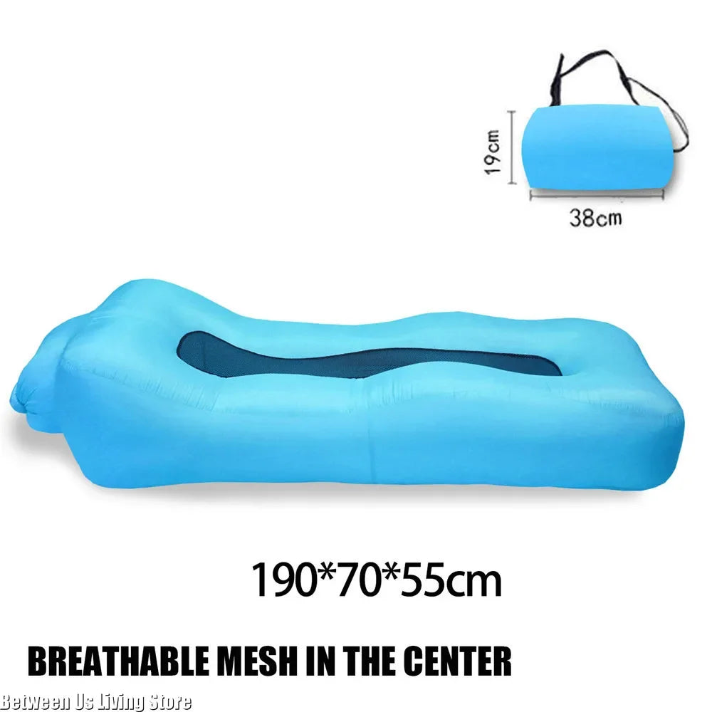 Luxury Inflatable Sofa Bed - Extra Wide Non-Roll Design for Beach, Garden & Indoor | Quick Setup Air Lounger