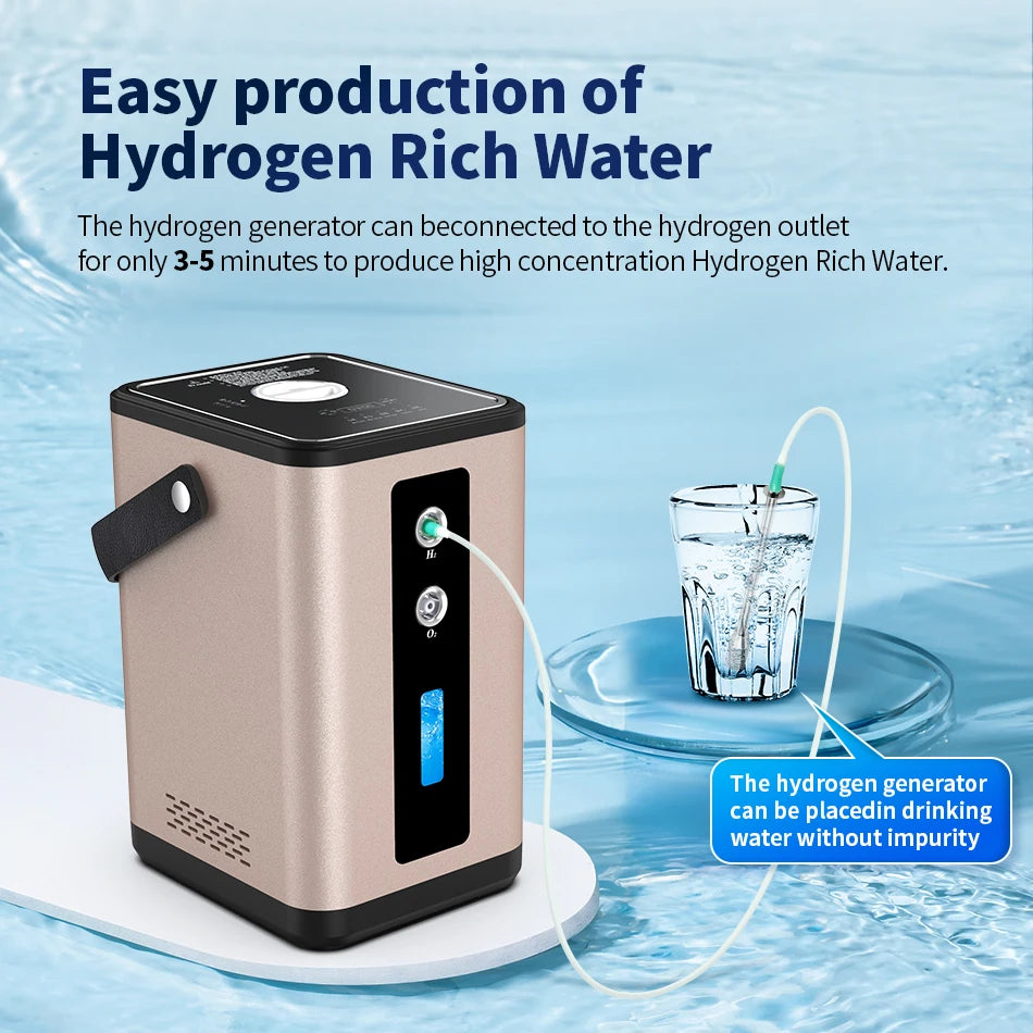Portable Hydrogen Generator H2 Inhalation Machine 450ML Home Use Hydrogen Water Maker Hydrogen Molecule Wellness Free Backpack