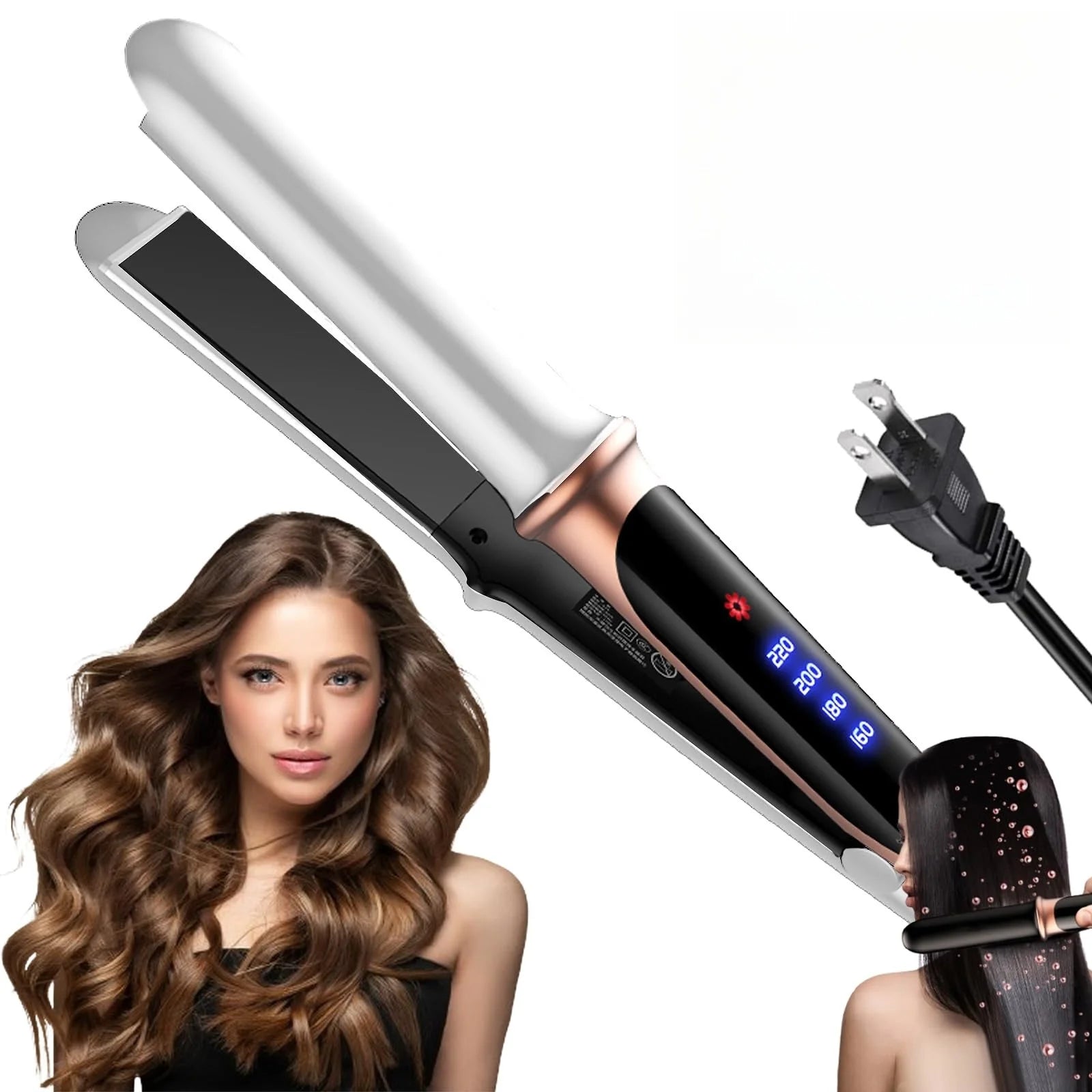 2025 Mini 2 in 1 Curling Iron & Hair Straightener, Dual-Purpose Ceramic Curling Iron for Daily Use & Travel