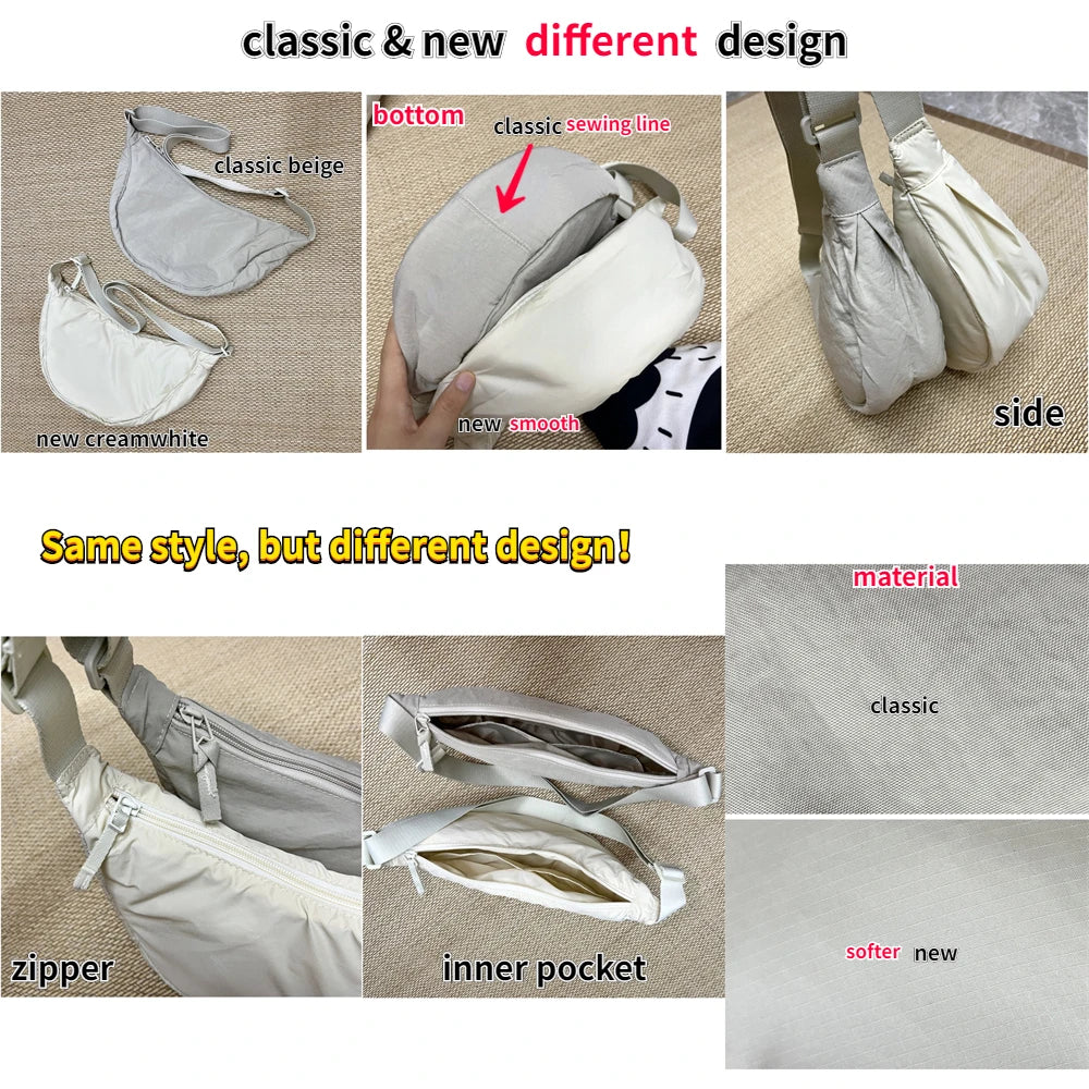 Simple Design Women's Messenger Bag Fashion Ladies Nylon Hobos Small Shoulder Bags Vintage Female Girls Purse Cloth Handbags