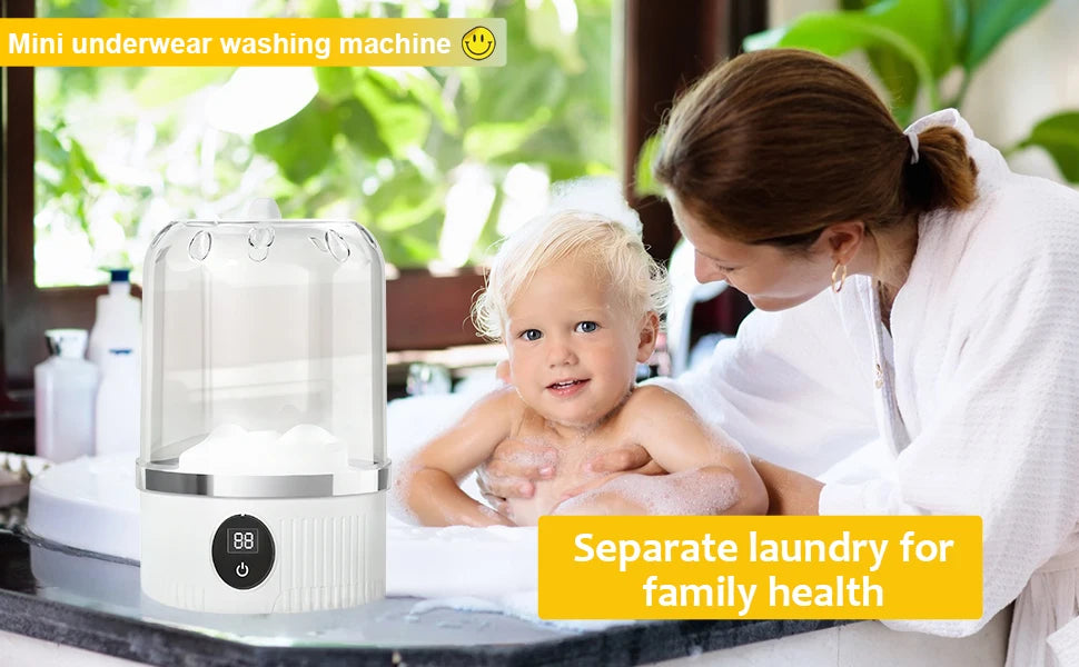 Portable Washing Machine, Underwear Washer, Small Washing Machine, Mini Washing Machine, Rechargeable Cordless Washing Machine