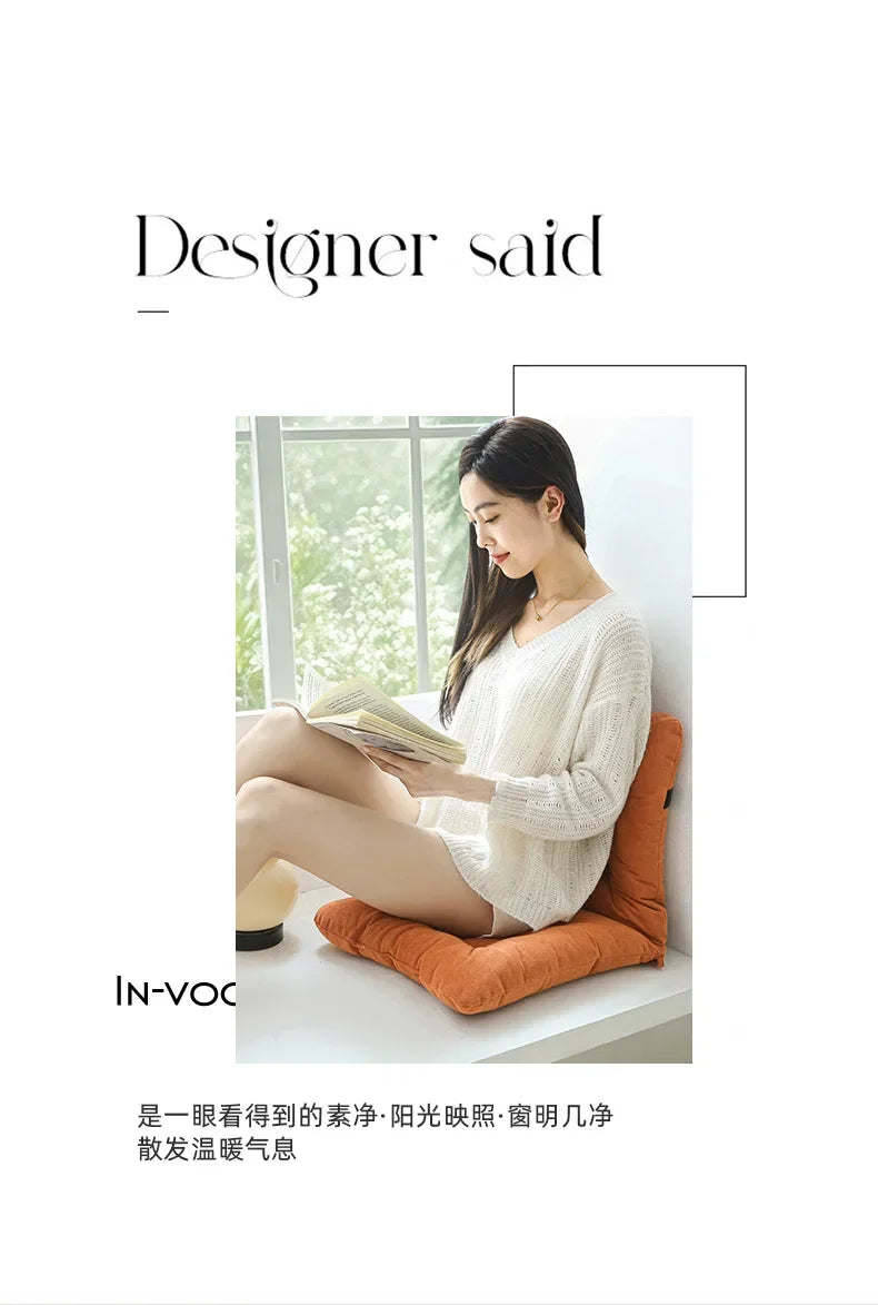 2025 new chenille one-piece chair cushion solid color sedentary bay window backrest cushion office chair cushion