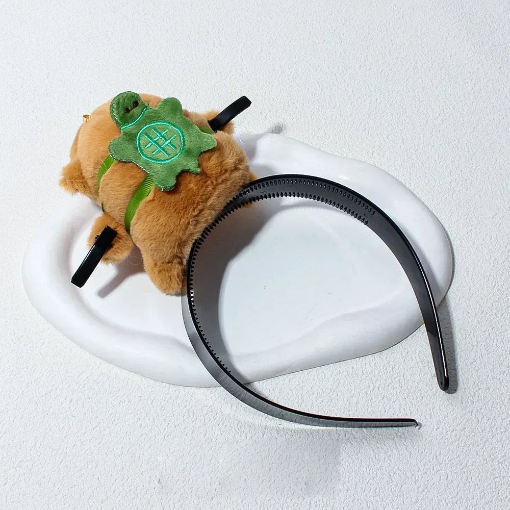 Headband Funny Capybara Hair Hoop Women's Cute Face Wash Headband Funny Plush Hair Band Baby Photography Accessories
